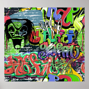 Graffitimuur: Urban Hip Hop Poster
