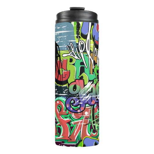 Graffitimuur: Urban Hip Hop Thermosbeker (Voorkant)