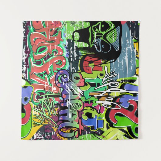 Graffitimuur: Urban Hip Hop Wandkleed (Voorkant (horizontaal))