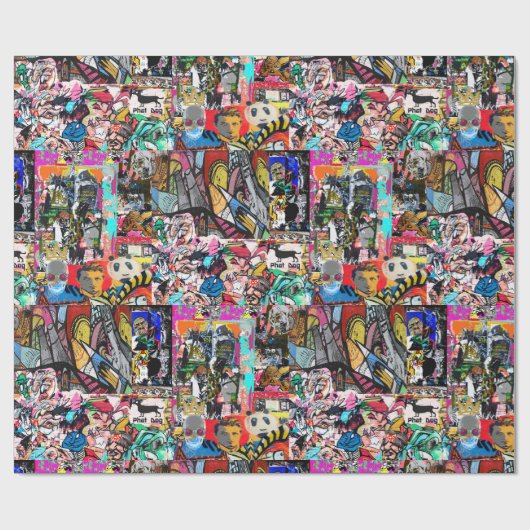 Graffitimuurcollage Cadeaupapier (Vlak)