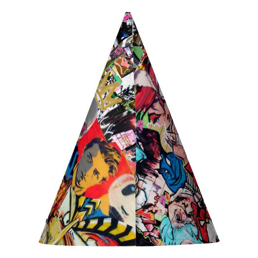 Graffitimuurcollage Feesthoedjes (Achterkant)