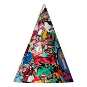 Graffitimuurcollage Feesthoedjes (Links)