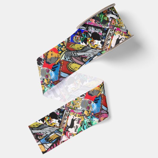 Graffitimuurcollage Grosgrain Lint (Achterkant)