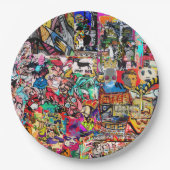 Graffitimuurcollage Papieren Bordje (Voorkant)