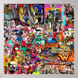 Graffitimuurcollage Poster