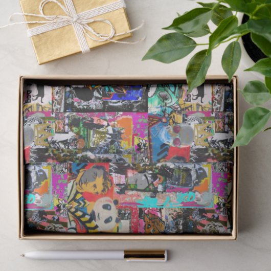 Graffitimuurcollage Tissuepapier (Geschenk)