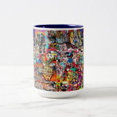 Graffitimuurcollage Tweekleurige Koffiemok (Center)