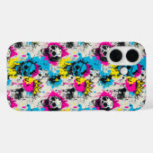 Graffitipatroon met neonkleuren en urbane grunge Case-Mate iPhone case (Achterkant (horizontaal))