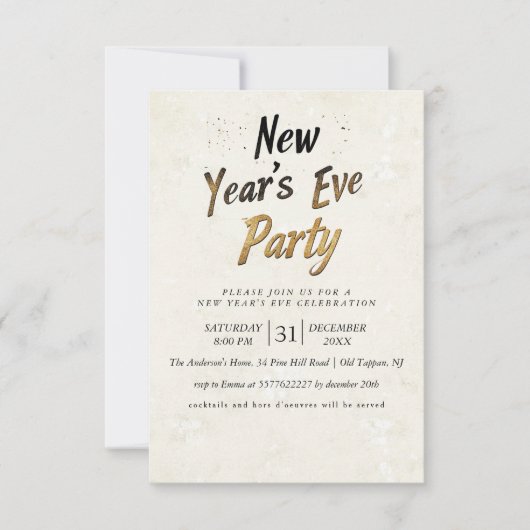 Graffitistijl Beige oudejaarsfeest Kaart (Voorkant)