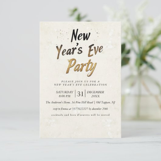 Graffitistijl Beige oudejaarsfeest Kaart (Staand voorkant)