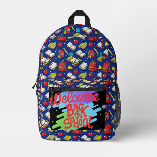 Graffitistijl terug naar school bedrukte rugzak (Voorkant)