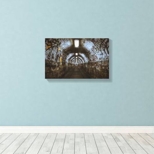 Graffititunnel Stedelijk Verval Canvas Afdruk (Insitu (Houten vloer))