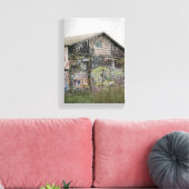 Graffitti Barn in Iowa Canvas Afdruk (Insitu (Woonkamer))