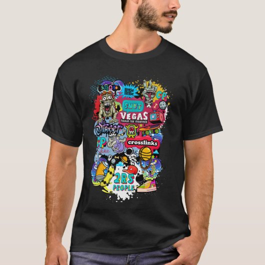 Graffti kunstwerk t-shirt (Voorkant)