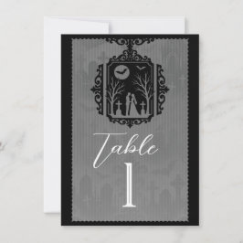 Grafgeloften Zwart & Grijs Gotische Tafel Nummer Kaart