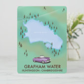 Grafham Water Huntingdon Cambridgeshire Map (Staand voorkant)