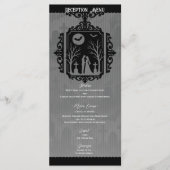 Grafheuvelgeloften Zwart & Grijs Gotisch Trouwmenu Menu (Voorkant)