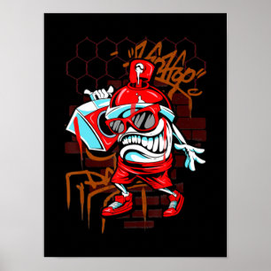 Grafi Art Spray Paint Urban Hip Music Lover Poster
