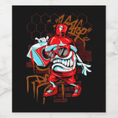 Grafi Art Spray Paint Urban Hip Music Lover Wijn Etiket (Enkel label)