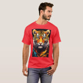 Grafic Tiger T shirt voor mannen (Voorkant volledig)
