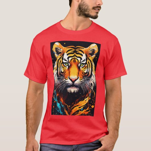 Grafic Tiger T shirt voor mannen (Voorkant)