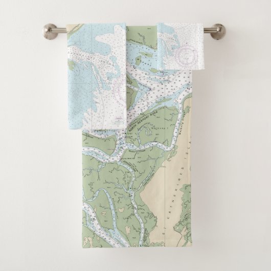 Grafiek 11511 van de Ossabaw- en St Catherines-gel Bad Handdoek (Insitu)