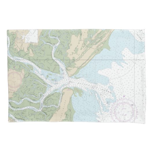 Grafiek 11511 van de Ossabaw- en St Catherines-gel Kussensloop (Voorkant)