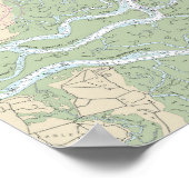 Grafiek 11511 van de Ossabaw- en St Catherines-gel Poster (Hoek)