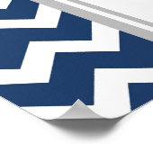 Grafiek 12 Tabellen grijze blauwe Chevron Poster (Hoek)