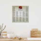 Grafiek 12 Tabellen koraal met ingerichte boszitpl Poster (Keuken)