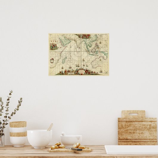 Grafiek 1690 Zee van de Nederlandse East India Com Poster (Keuken)