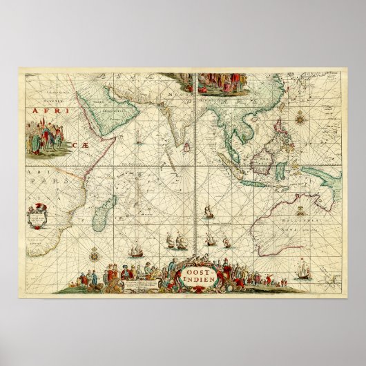 Grafiek 1690 Zee van de Nederlandse East India Com Poster (Voorkant)