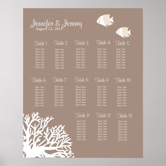 Grafiek 16x20 voor witte en ivoren tropische visso poster (Voorkant)