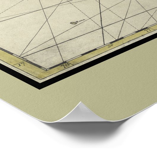 Grafiek 1720 Nederlandse kaart Haïti en Dominicaan Poster (Hoek)