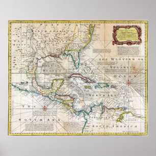 Grafiek 1720 van de West Indies Poster