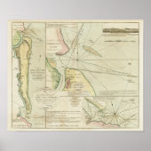 Grafiek 1790 Rivieren van Mary en Nassau Poster (Voorkant)