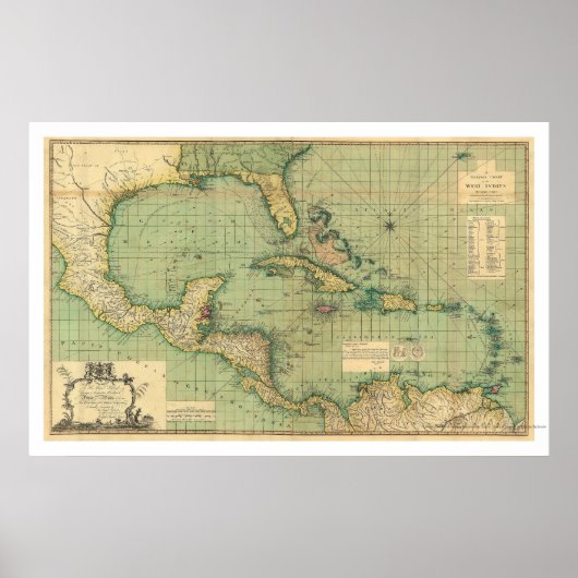 Grafiek 1796 van de West Indies Poster (Voorkant)