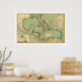 Grafiek 1796 van de West Indies Poster (Keuken)