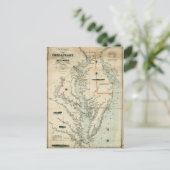 Grafiek 1852 Chesapeake and Delaware Bays Briefkaart (Staand voorkant)