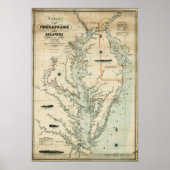 Grafiek 1852 Chesapeake and Delaware Bays Poster (Voorkant)