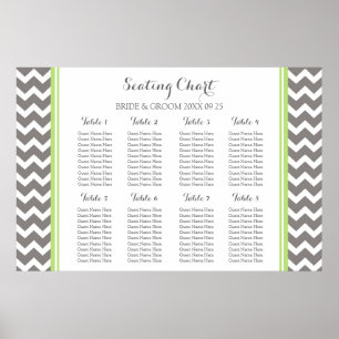 Grafiek 8 Tables Limoen Gray Chevron Poster