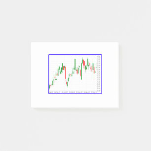 Grafiek aandelenmarkt post-it® notes