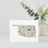 Grafiek Antiek staat Oklahoma  Afbeelding Map  Briefkaart (Staand voorkant)