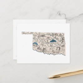 Grafiek Antiek staat Oklahoma Afbeelding Map Briefkaart