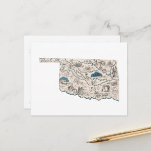 Grafiek Antiek staat Oklahoma  Afbeelding Map  Briefkaart