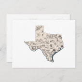 Grafiek Antiek staat Texas Afbeelding Map Briefkaart (Voorkant / Achterkant)