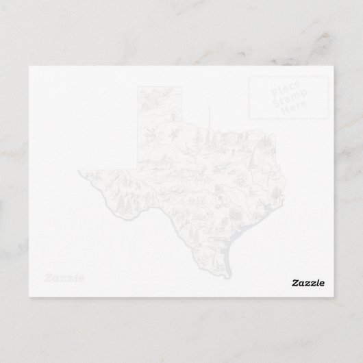 Grafiek Antiek staat Texas Afbeelding Map Briefkaart (Achterkant)