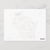 Grafiek Antiek staat Wisconsin  Afbeelding Kaart  (Achterkant)