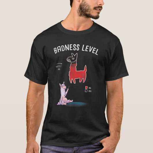 Grafiek Badness Niveau Grafiek Funny Llama Bad Alp T-shirt (Voorkant)