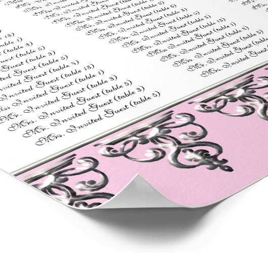 Grafiek Baroque Swirl Silver Poster (Hoek)